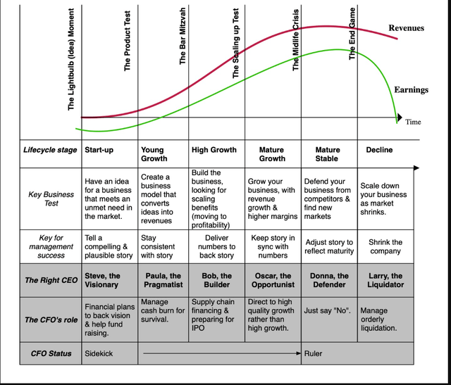 The Corporate Life Cycle: Managing, Valuation And Investing Implications